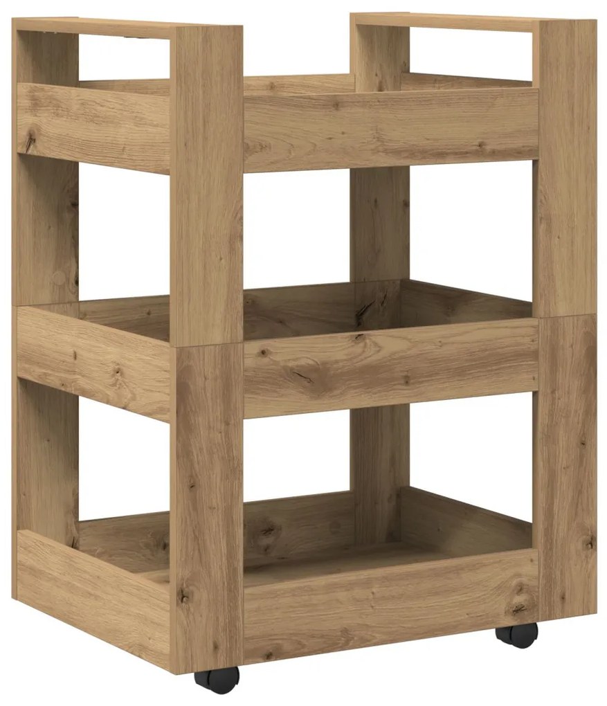 Konyhai Kocsi Kézműves Tölgy 60x45x80 cm Műanyag