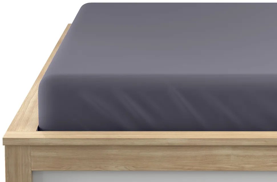 Sötétszürke mikroszálas gumis lepedő 160 x 200 cm