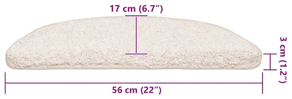 30 db fehér lépcsőszőnyeg 56x17x3 cm