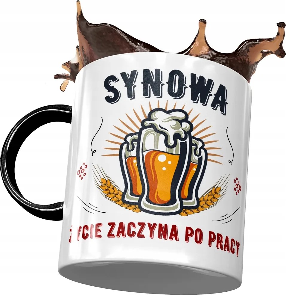 Fekete Bögre Fia Fiának Ajándék Nyomtatott Fotóval