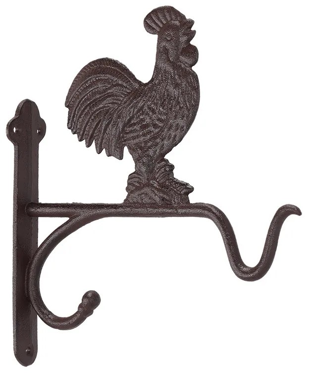 Öntöttvas virágtartó konzol, kakasos, 24 x 25 cm