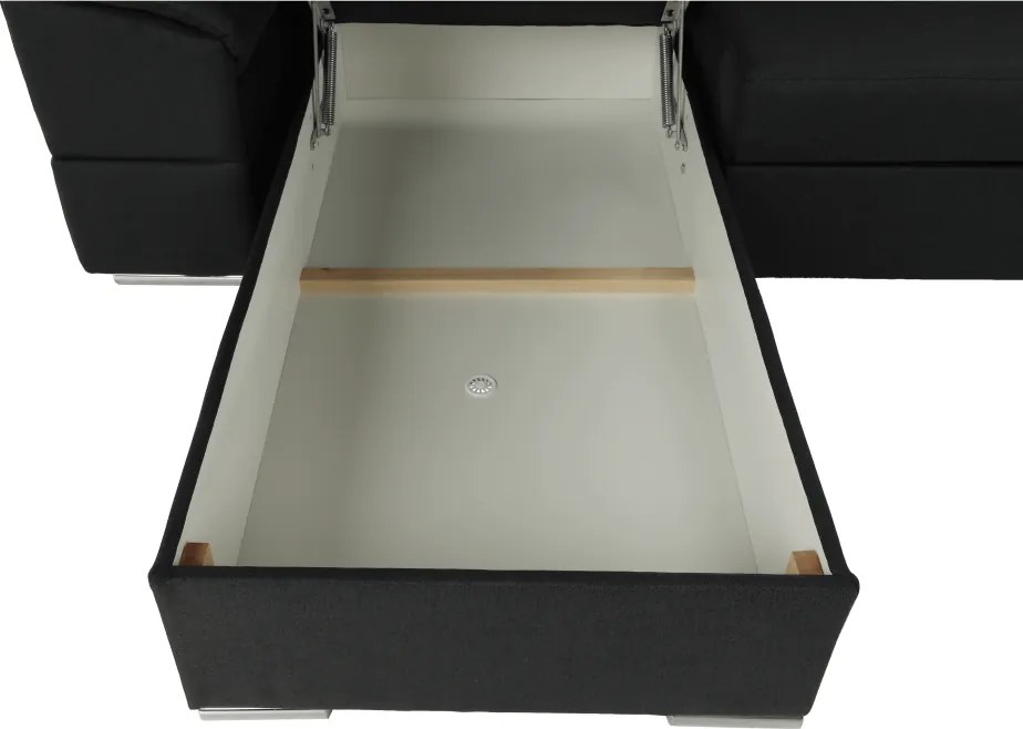 Ülőgarnitúra, sötétszürke, balos kivitel, SEGORIA ROH U