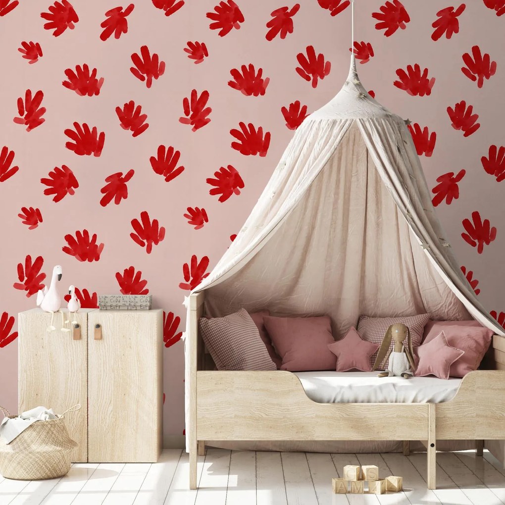 Fotótapéta - Absztrakt piros lenyomatok (147x102 cm)