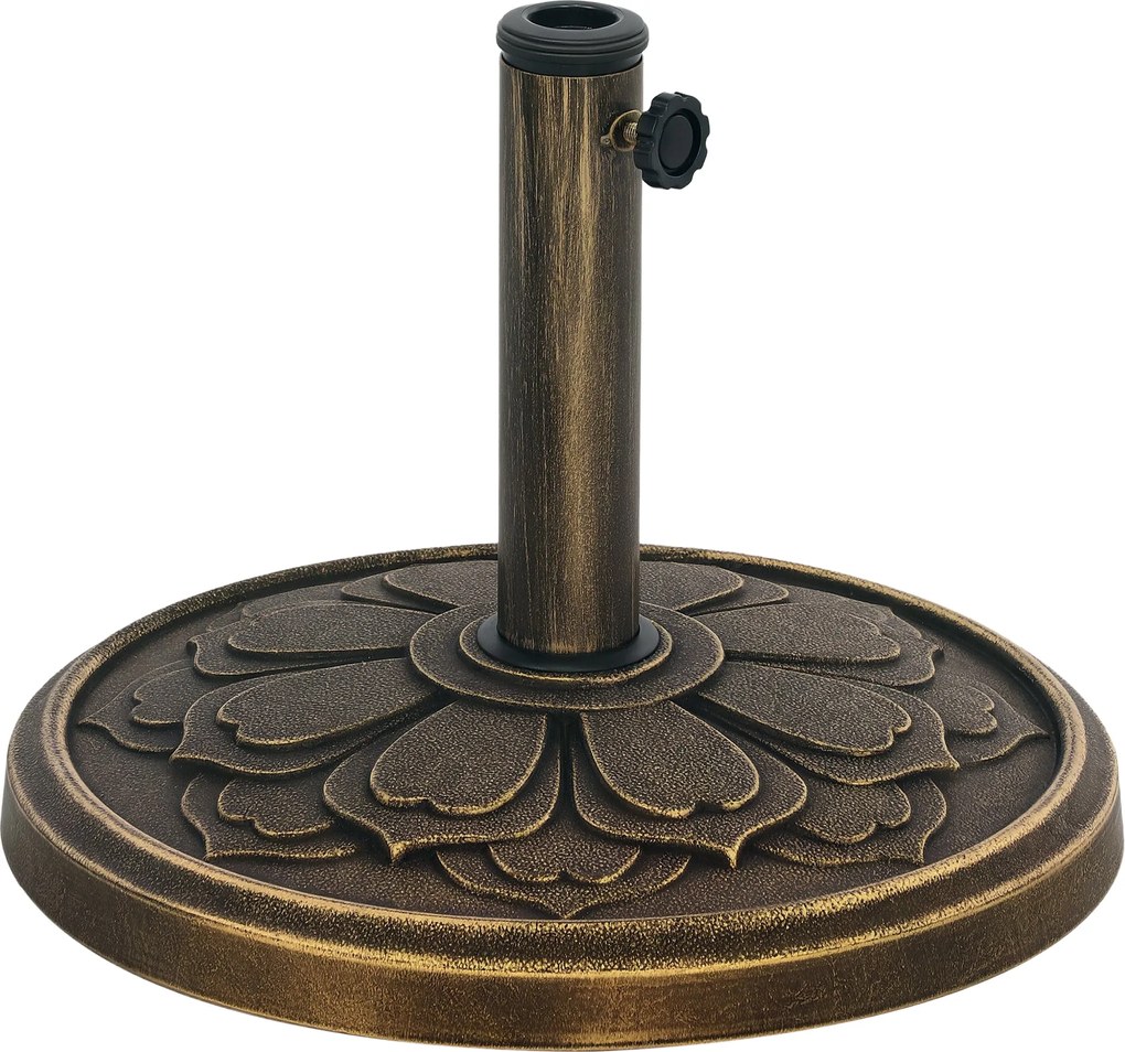 Outsunny Kerek Napernyő Alapállvány Kertekhez, Betonkitöltésű, 12 kg-os Súly, Bronz | Aosom