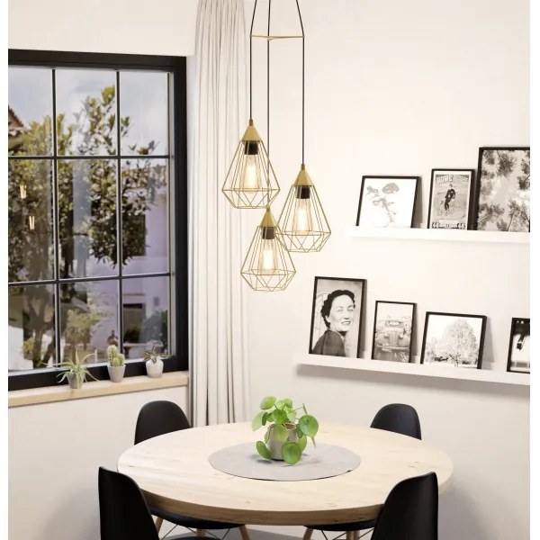 Eglo 43683 - Csillár zsinóron TARBES 3xE27/60W/230V