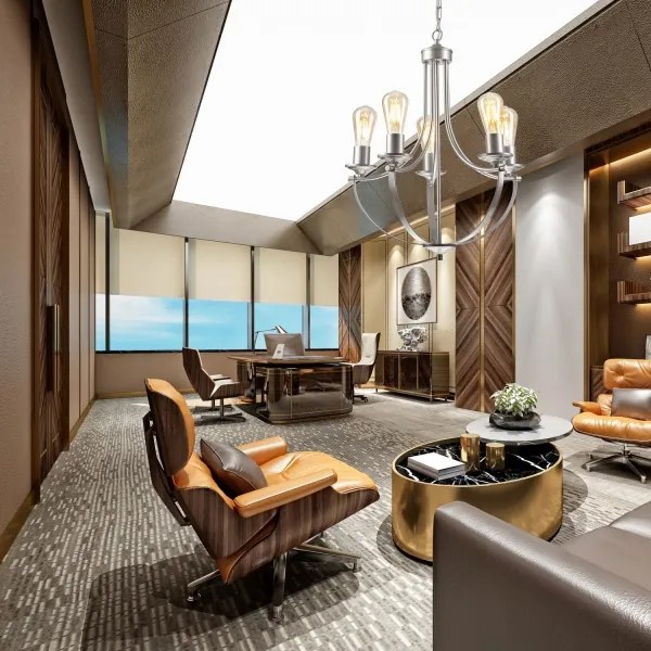 Csillár láncon GINA 5xE27/60W/230V króm