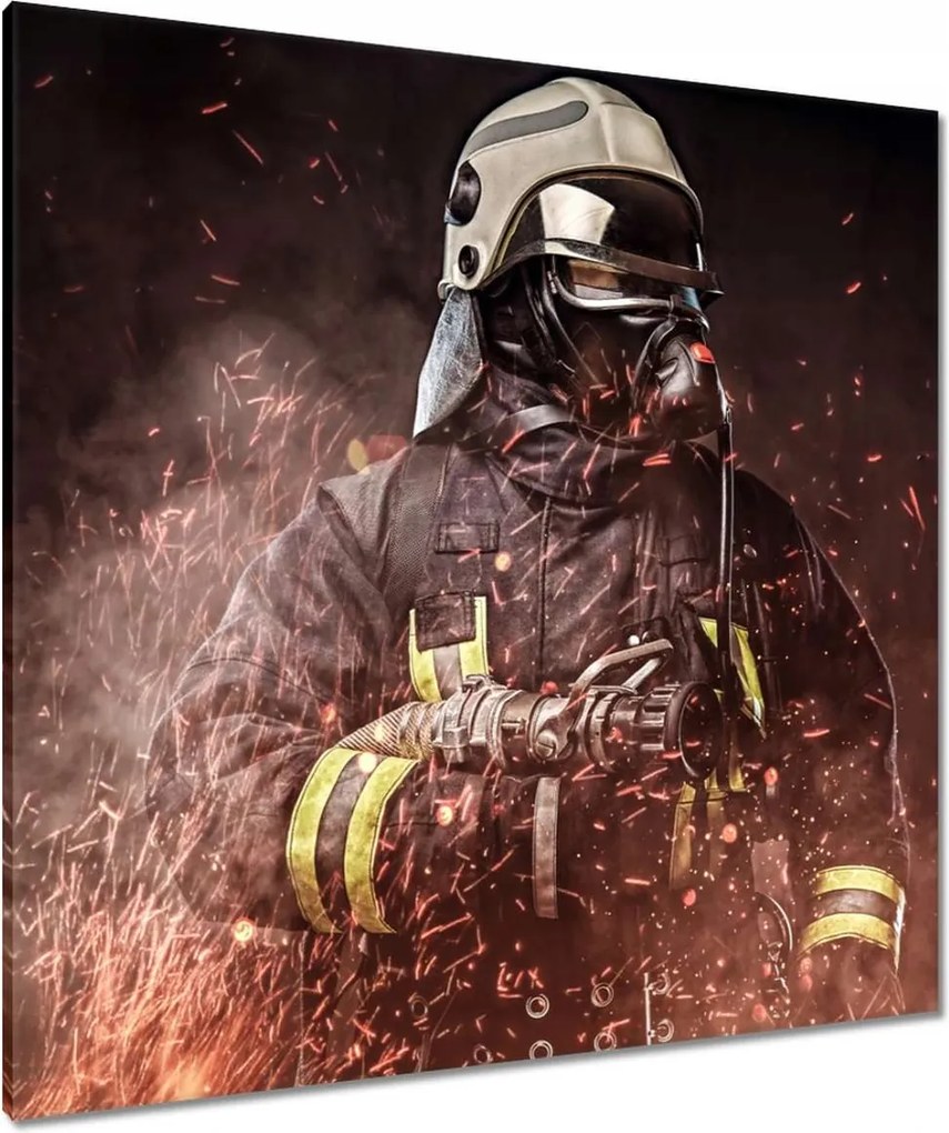 Vászonkép 90x90 Professzionális tűzoltó