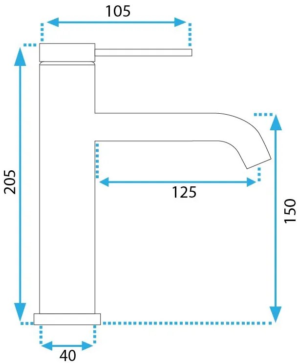 Rea Clif, mosogató csaptelep h-205, acél, REA-B5324