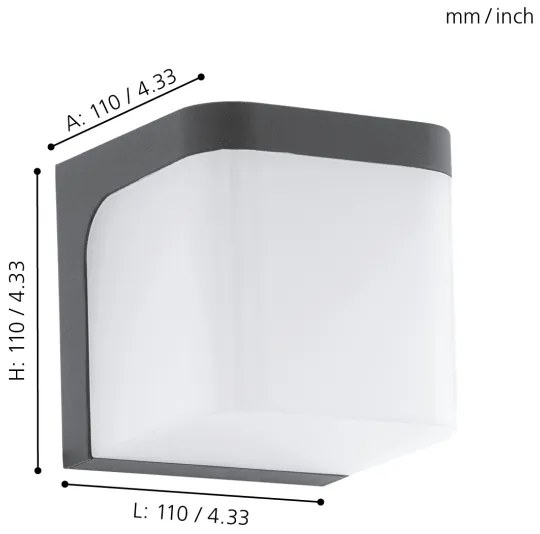 Eglo 96256 - LED Kültéri fali lámpa JORBA LED/4,9W/230V IP44