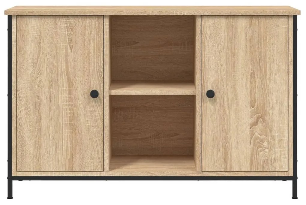 sonoma tölgy színű szerelt fa TV-szekrény 100 x 35 x 65 cm