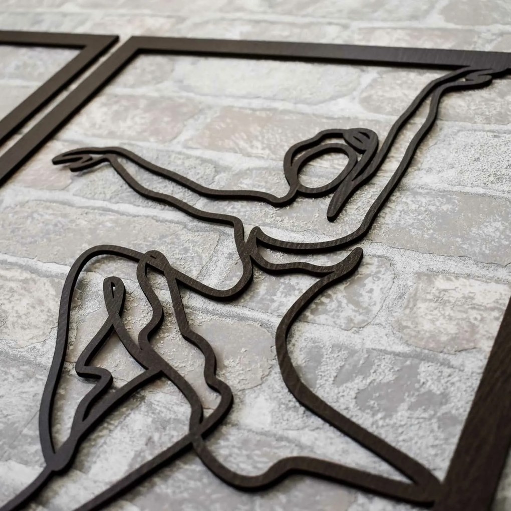 DUBLEZ | 3 részes fa falikép - Balett táncosok