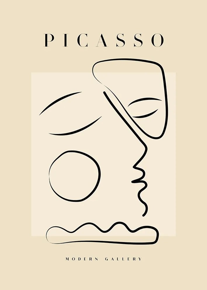 Picasso arc absztrakt vonal Poszter 21x30cm #705
