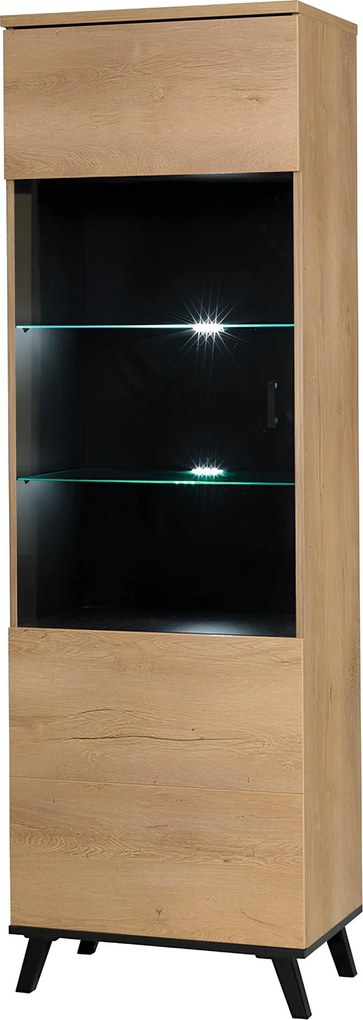 Vitrin, tölgyfa lefkas/fekete, SIRAN TYP 2