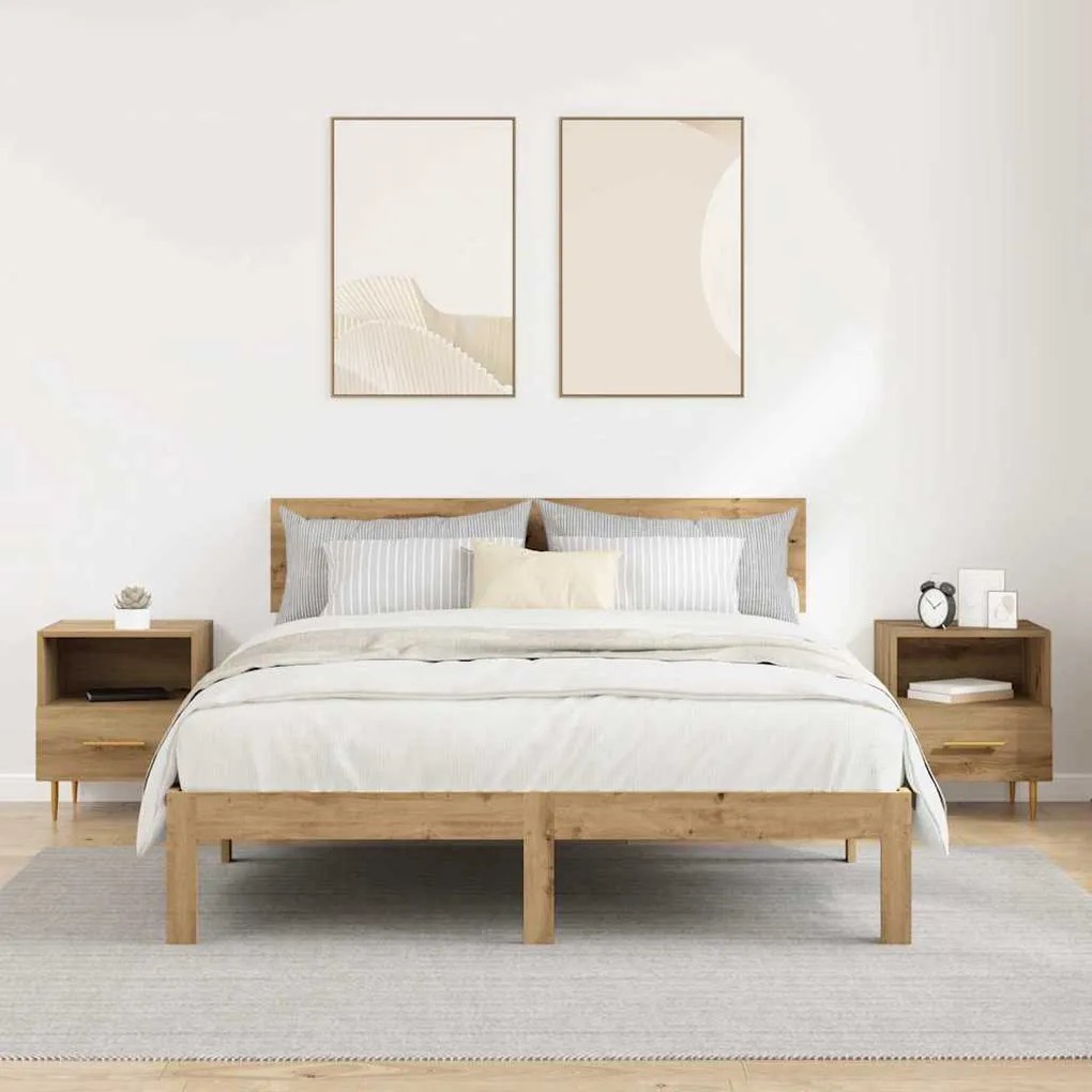 Éjjeli asztal fiókkal 2 pcs Barna 40 x 35 x 47.5 cm Faanyag