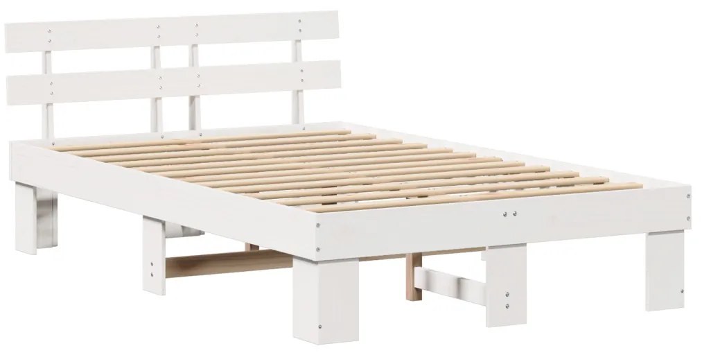 Ágykeret fejtámlával Fehér 135 x 190 cm