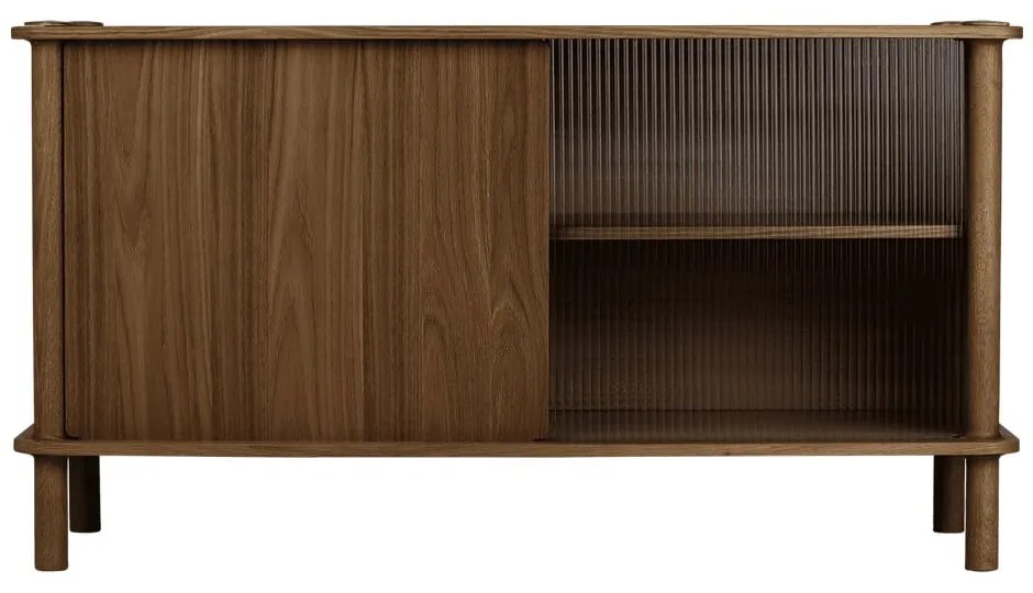 Barna tölgyfa tálalószekrény tolóajtóval 135x73,5x48 cm Italic – UMAGE