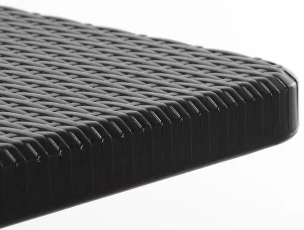 Összecsukható kerti asztal rattan kivitel180 x 75 cm fekete