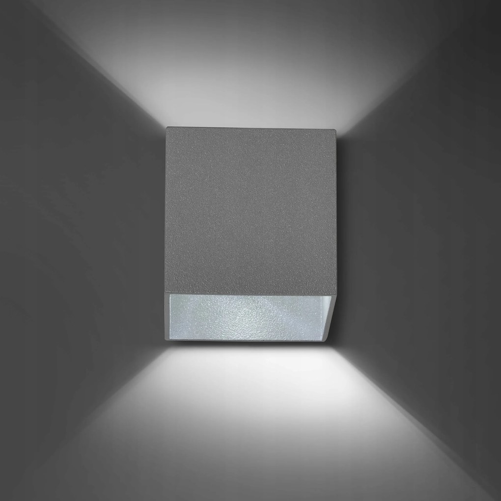 Szürke kocka fali lámpa Cube felső-alsó a szállodai folyosóhoz