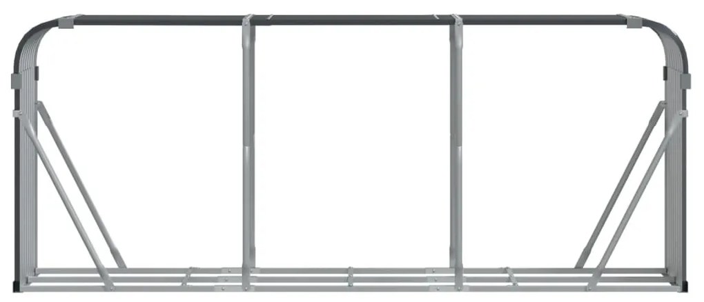antracitszürke horganyzott acél rönktartó 234 x 45 x 100 cm