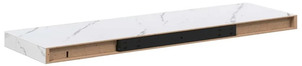 vidaXL Falpolc tárolóval 2 pcs Fehér márvány 80 x 23,5 x 4 cm Faanyag