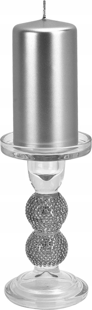 Üveg gyertyatartó közepes 15,5 cm JK0349