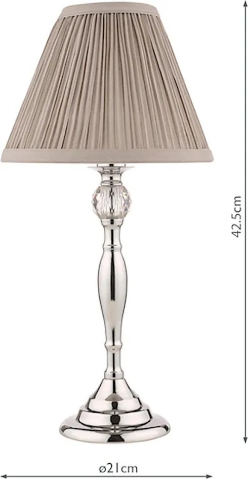 LAURA ASHLEY 3724959-Q ELLIS Kristály Asztali lámpa Csiszolt króm, Szürke E14 IP20