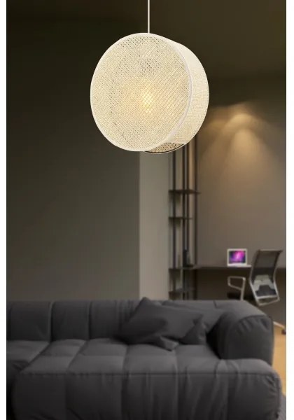 Zsinóros csillár BIG DRUM 1xE27/60W/230V krémszínű