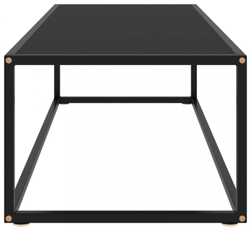 fekete dohányzóasztal fekete üveggel 120 x 50 x 35 cm