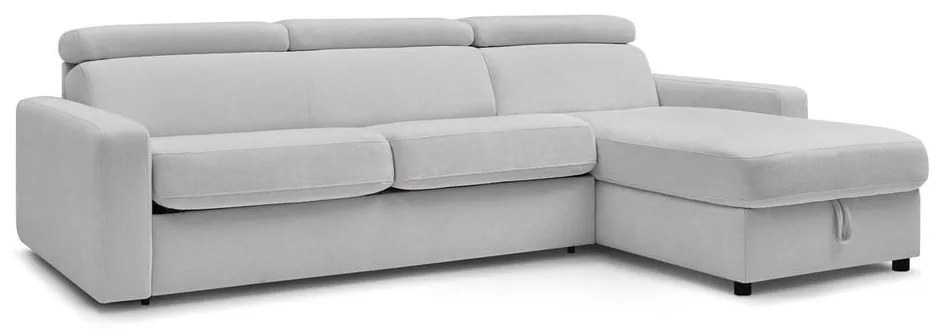 Világosszürke kinyitható sarokkanapé (variálható) Monaco – Bobochic Paris