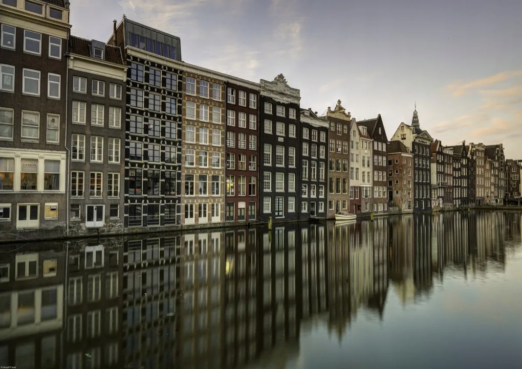 Poszter 59,4x42cm Csatorna Amszterdam városon keresztül 7, Assaf Frank