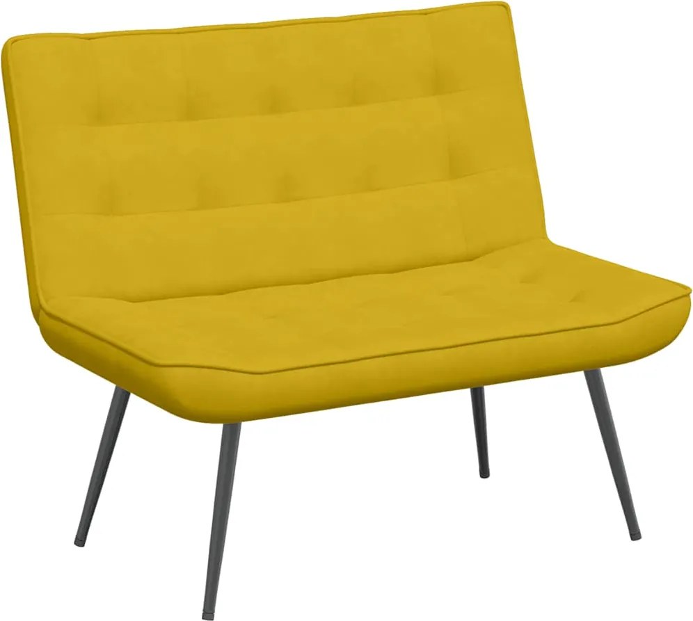 vidaXL sárga bársonypad 110 x 74 x 84 cm