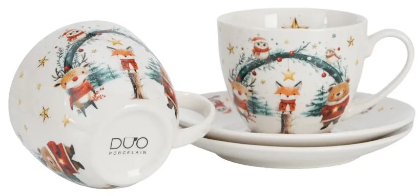 Karácsonyi porcelán csésze 270 ml 2 személyes Christmas Cuties 2 díszdobozban