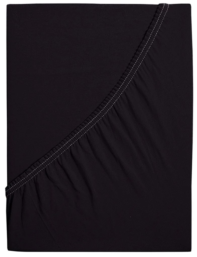 4Home Mako jersey lepedő fekete, 90 x 200 cm