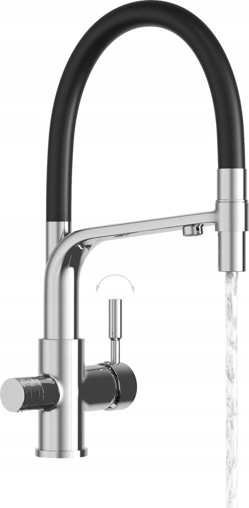 Vízszűrő csaptelep háromutas konyhai csaptelep Málta króm kifolyócső szűrő