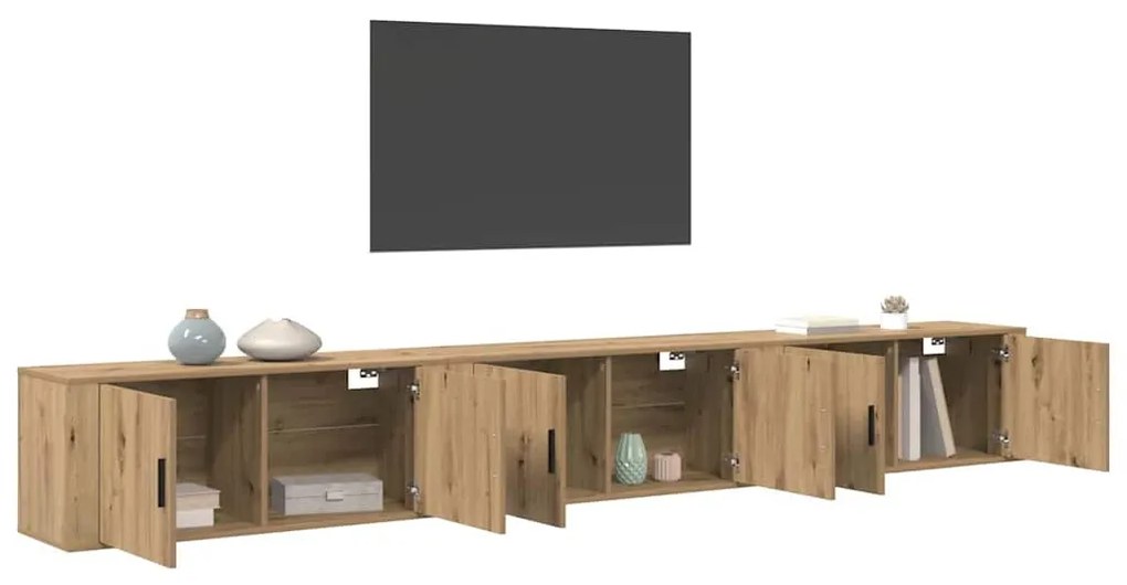 vidaXL Fali TV szekrény szett 3 pcs Artisan tölgy 100 x 34,5 x 40 cm