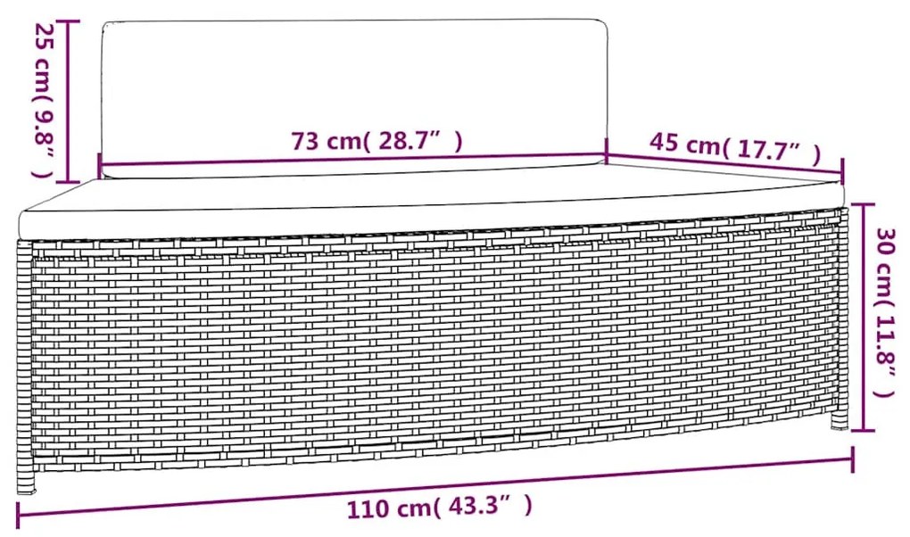 2 db szürke polyrattan pezsgőfürdő pad párnával