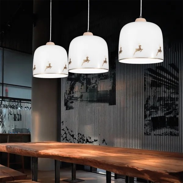 Kolarz A1352.31.Au.100-Csillár zsinóron NONNA 1xE27/60W/230V szarvas tölgy/fehér/arany