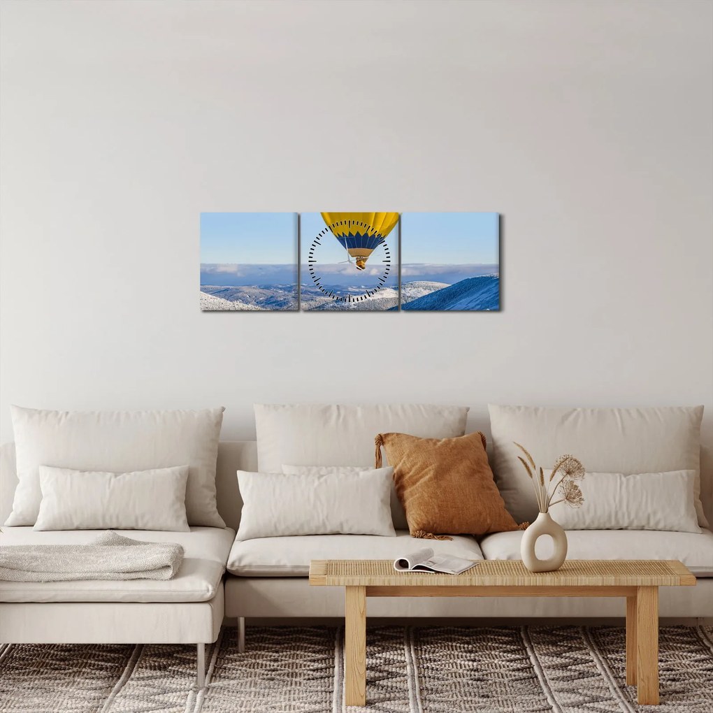 Kép - repülés a téli táj felett (órával) (90x30 cm)