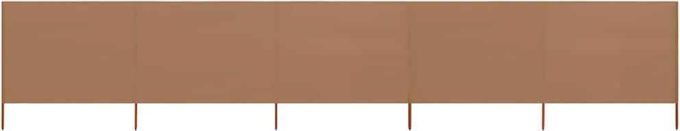 vidaXL tópszínű szövet 5-paneles szélfogó 600 x 80 cm
