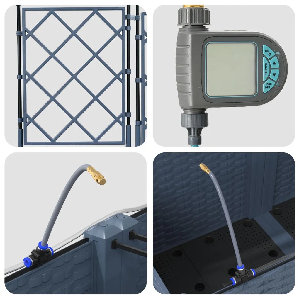 Kerti ültetők Szürke 80 x 40 x 142 cm Acél