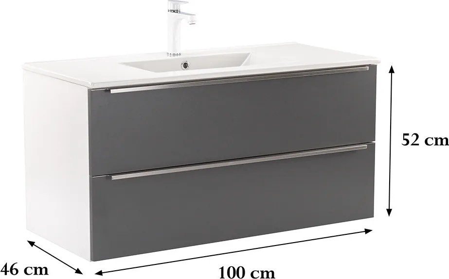 Vario Trim 100 Fürdőszoba alsó szekrény mosdóval