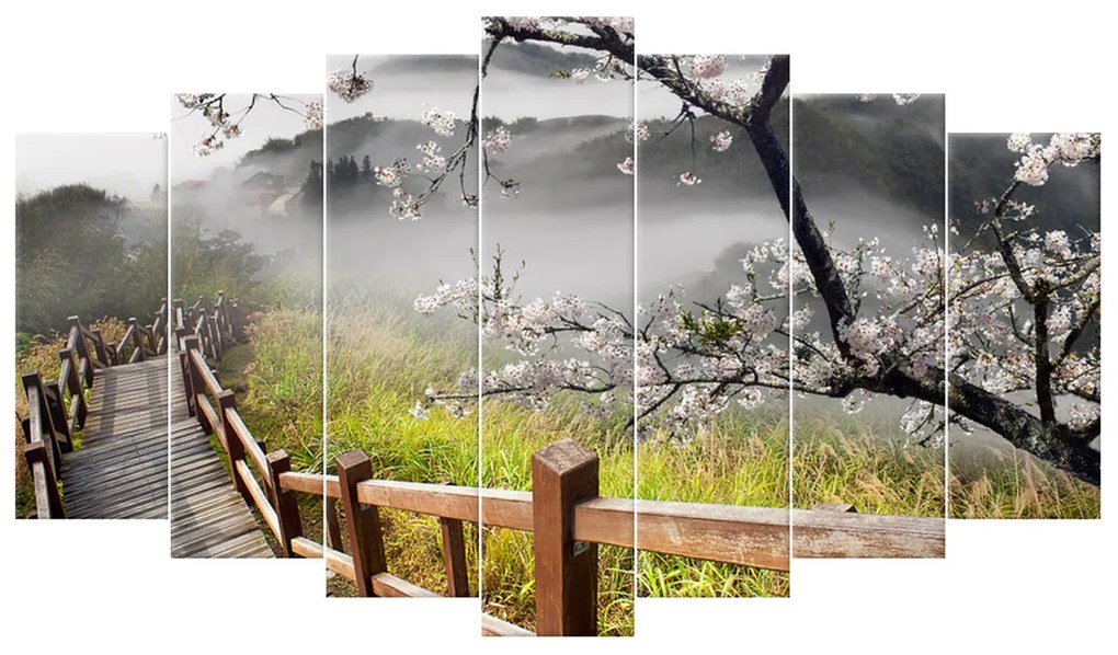 Gario Vászonkép Virágzó meggyfa - 7 részes Méret: 140 x 80 cm