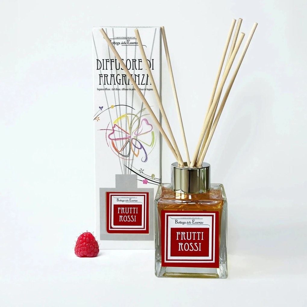 Illat diffúzor 100 ml – Piros gyümölcsök Rattanpálcás Szobaillatosító