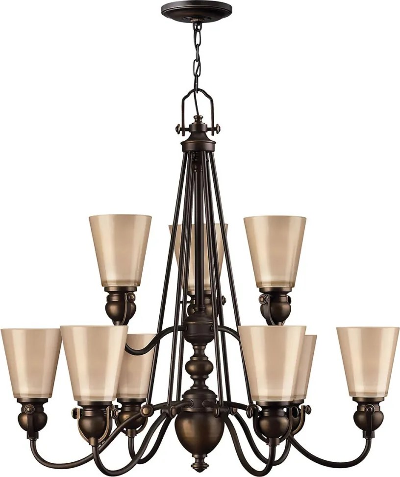 ELSTEAD HK-MAYFLOWER9 MAYFLOWER Klasszikus Csillár Borostyán, Antik Bronz E27 IP20