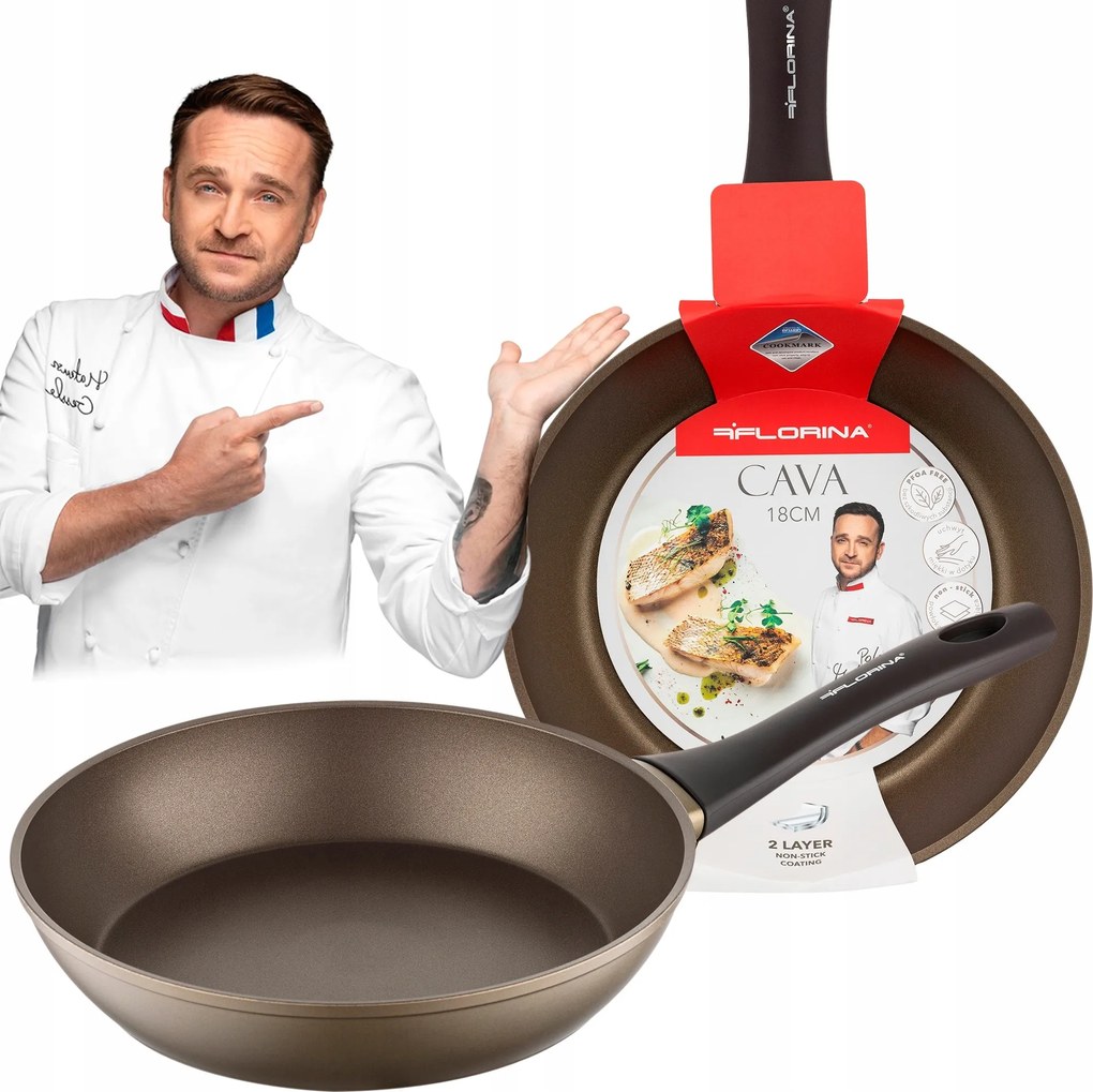 Hagyományos Serpenyő Florina Cava Alumínium 18cm Pezsgőszínű Tapadásmentes