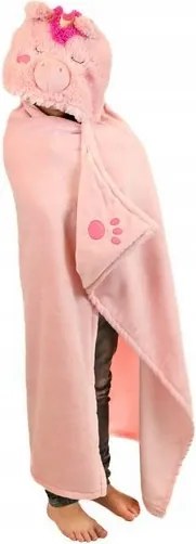 Unikornis meleg takaró kapucnival, állatos mintával és mancszsebekkel