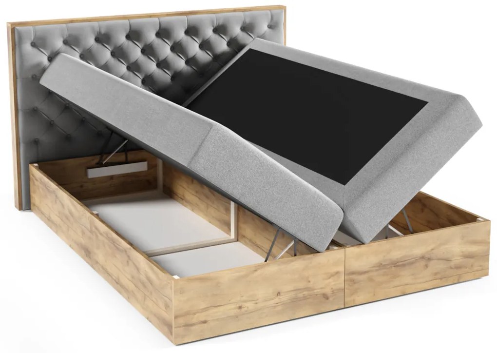 HAZEL franciaágy + fedő, 120x200, tölgy lancelot/faro 4