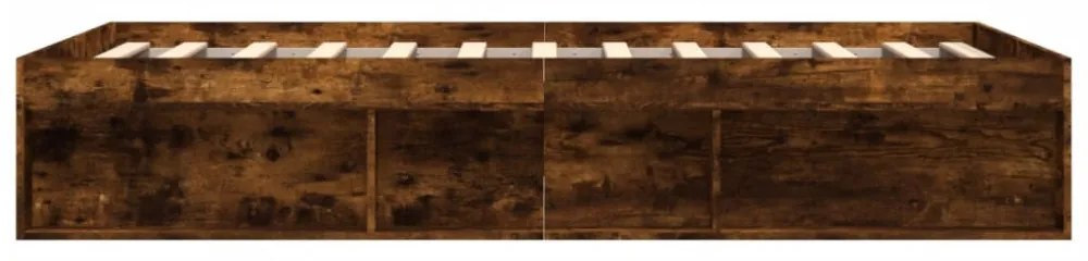 füstös tölgy színű king size ágykeret 150 x 200 cm