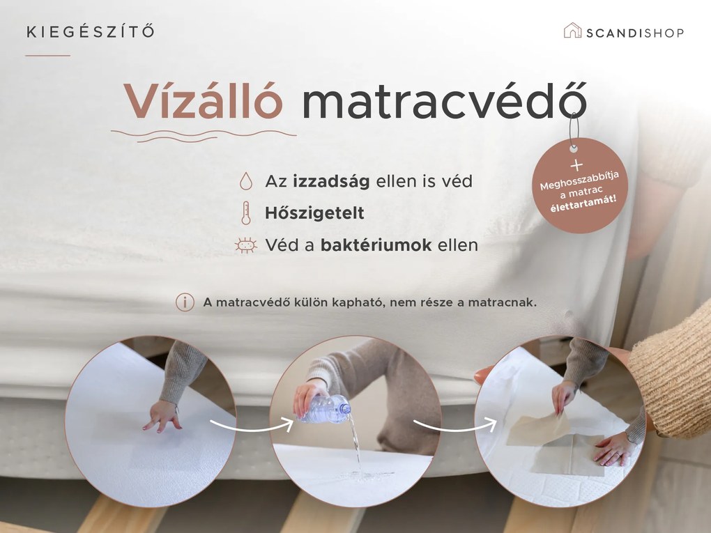 Kókuszmatrac COCO MAXI 20 cm 90 x 200 cm Matracvédő: Matracvédővel