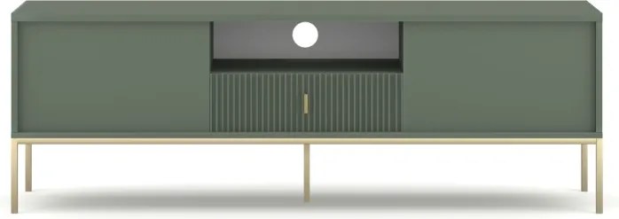 Komód 2 ajtóval és 1 fiókkal smoke green színben arany fogantyúkkal – MAGGIORE MA01